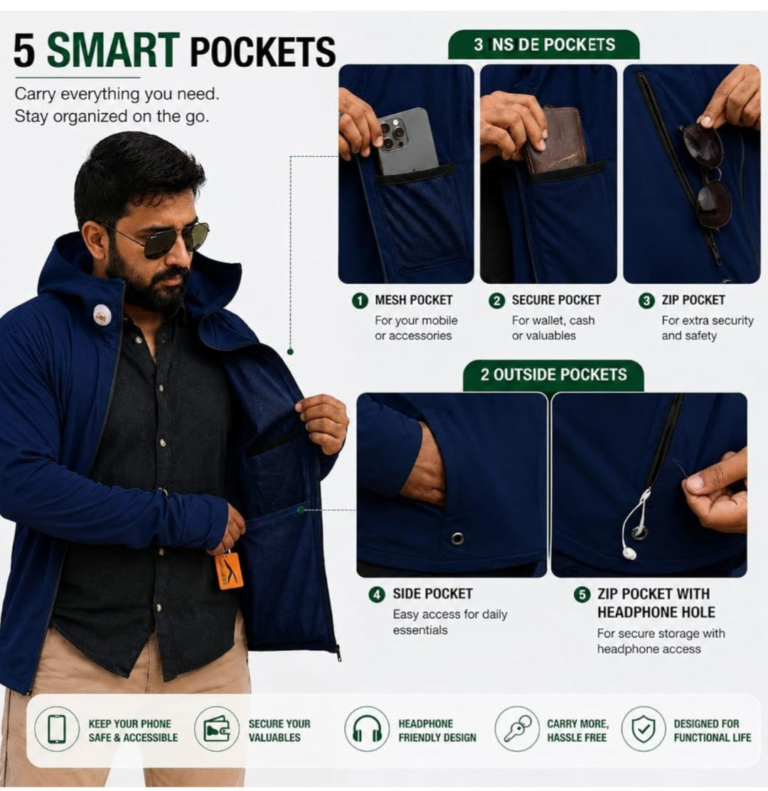 Men - Navy Blue Jacket