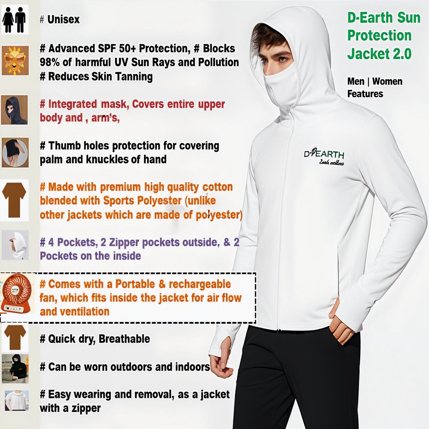 Men - Standard grey sunscreen jacket