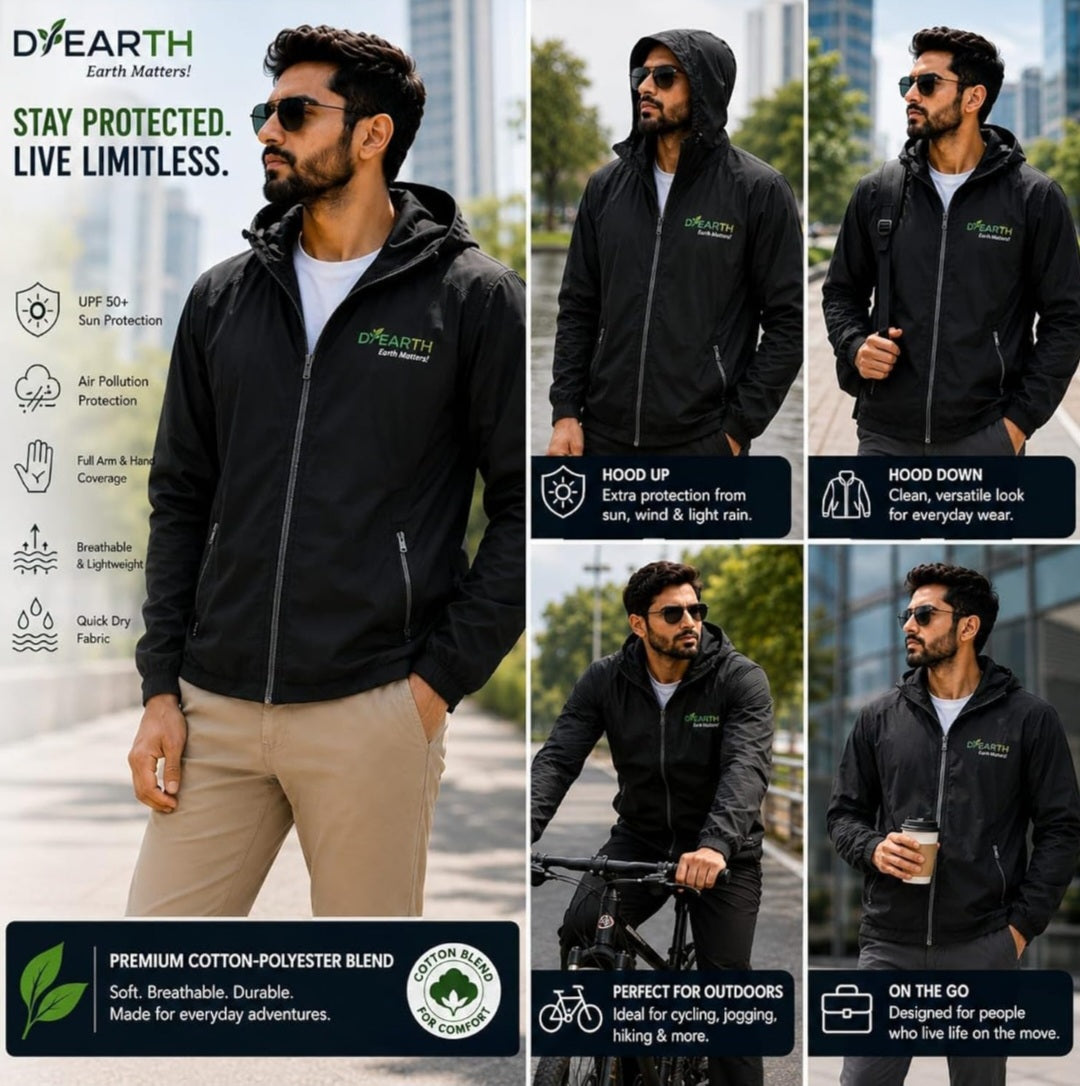 Men - Premium black sunscreen jacket