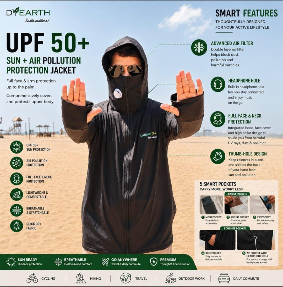 Men - Premium black sunscreen jacket