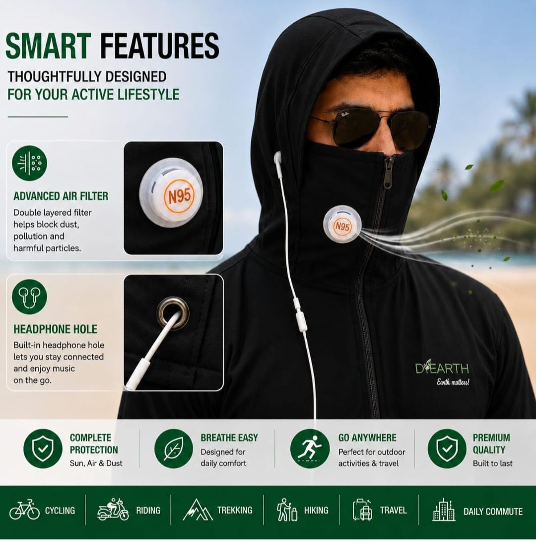 Men - Premium black sunscreen jacket
