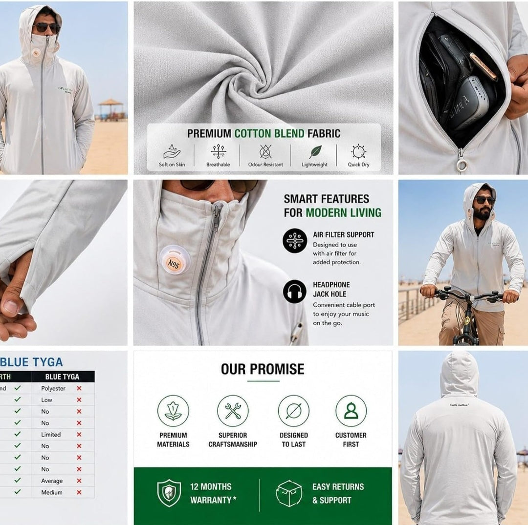 Men - Standard grey sunscreen jacket