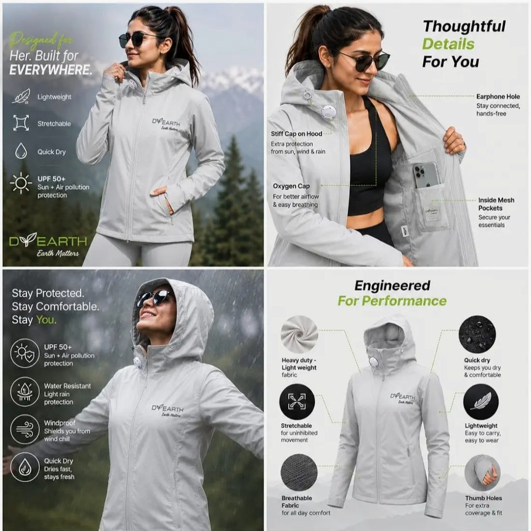 Women - Standard grey sunscreen jacket
